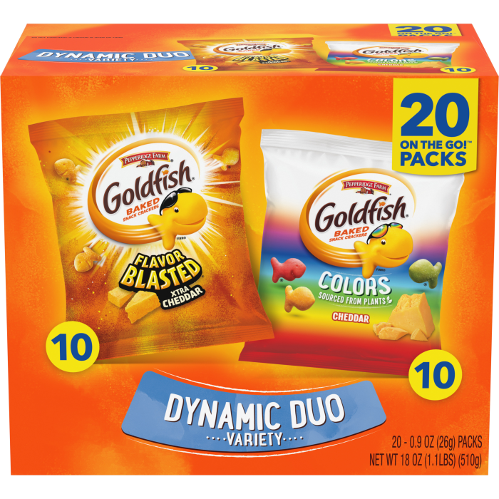 Colors Cheddar and Flavor Blasted Xtra Cheddar Crackers, 20 count box