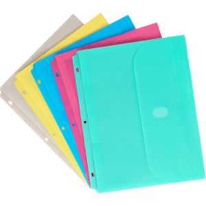 Binder Pocket, Side Loading, Assorted, 1 Pocket