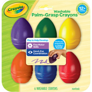 My First Crayola® Crayones lavables con agarre de palma, 6 unidades