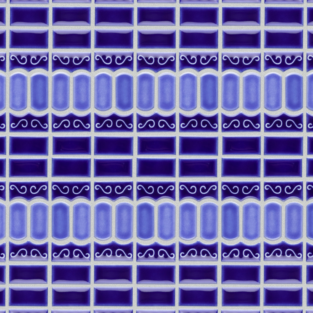 Modena Cobalt Blue 11-3/8 in. x 13-1/8 in. Porcelain Mosaic Tile