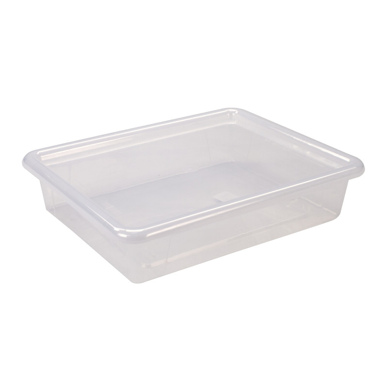 Flat Storage Tray with Lid, Clear
