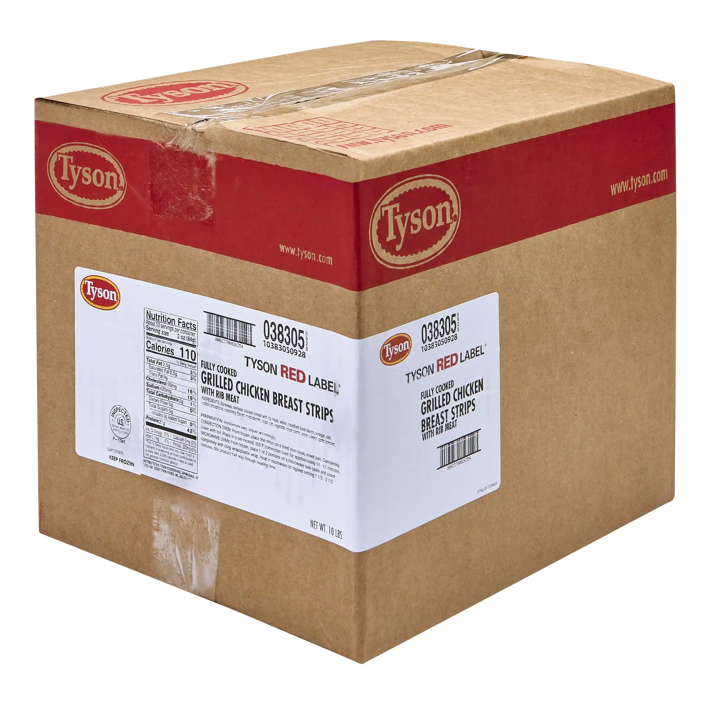 Tyson Red Label® Fully Cooked Unbreaded Grilled Chicken Breast Strips, Large _image_5