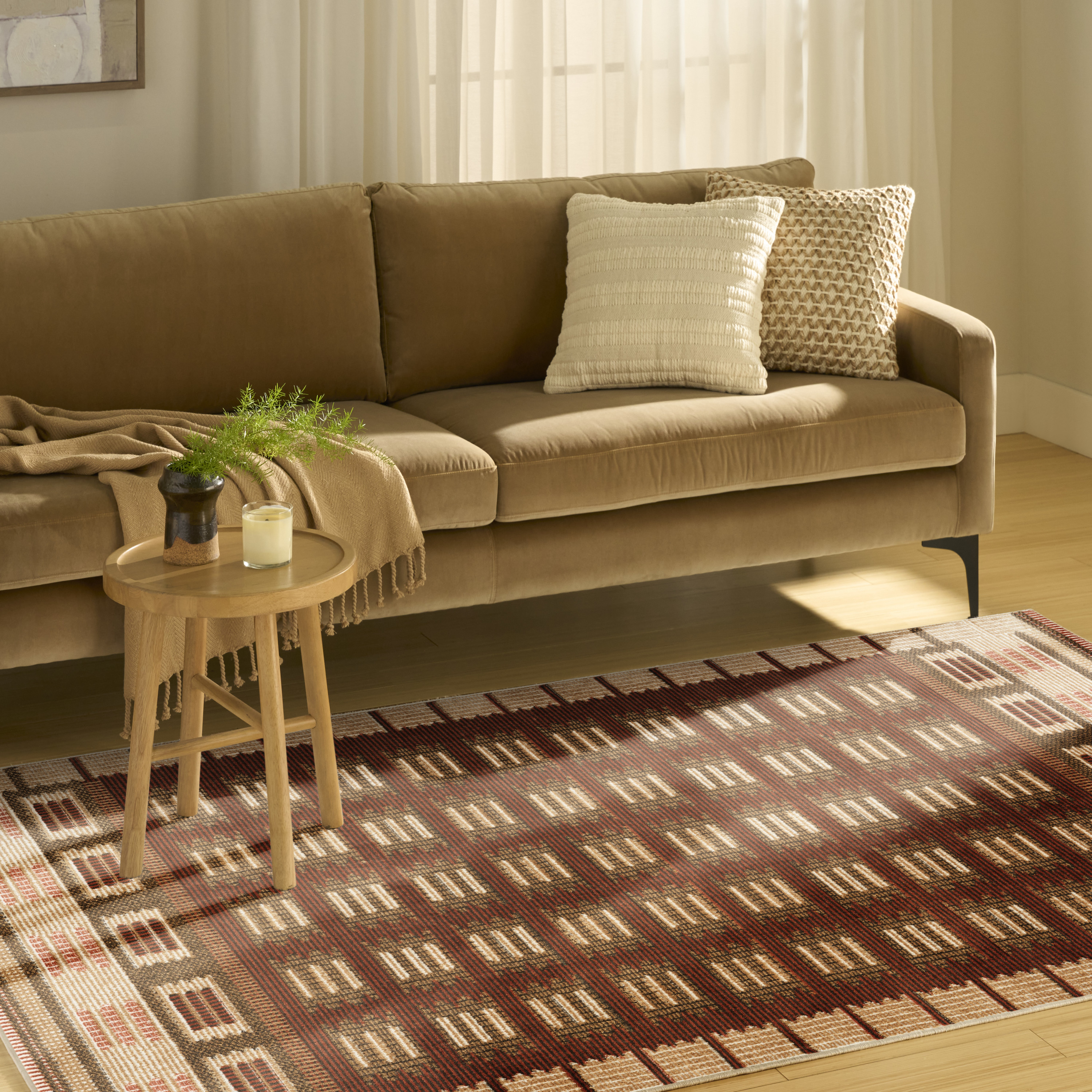 Nourison Nordic 5' x 7' Rust Modern Indoor Rug