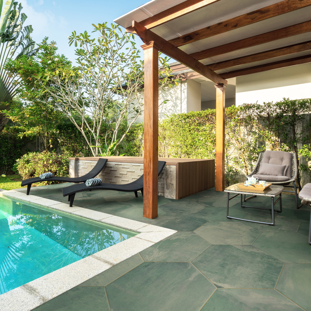 Argillos Hex Aquamarine 20-1/2 in. x 23-5/8 in. Porcelain Floor and Wall Tile