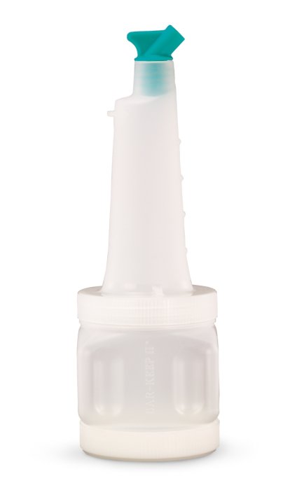 Contenedor de almacenamiento Traex® Bar Keep II™ de ½ cuarto de galón con jarra, cuello, tapa y seis surtidos caños estándar de colores