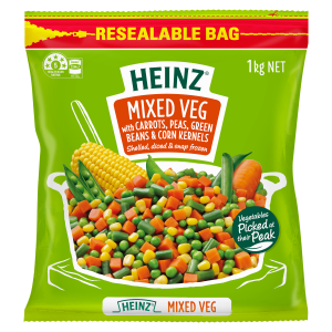  Heinz® Frozen Mixed Veg with Carrots, Peas, Green Beans & Corn Kernels 1kg 