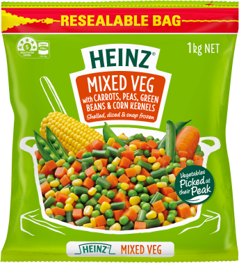 Heinz® Frozen Mixed Veg with Carrots, Peas, Green Beans & Corn Kernels 1kg
