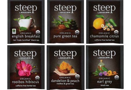 6 Box Assortment of steep by Bigelow teas