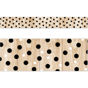Core Decor Polka Dots on Wood EZ Border, 48 Feet