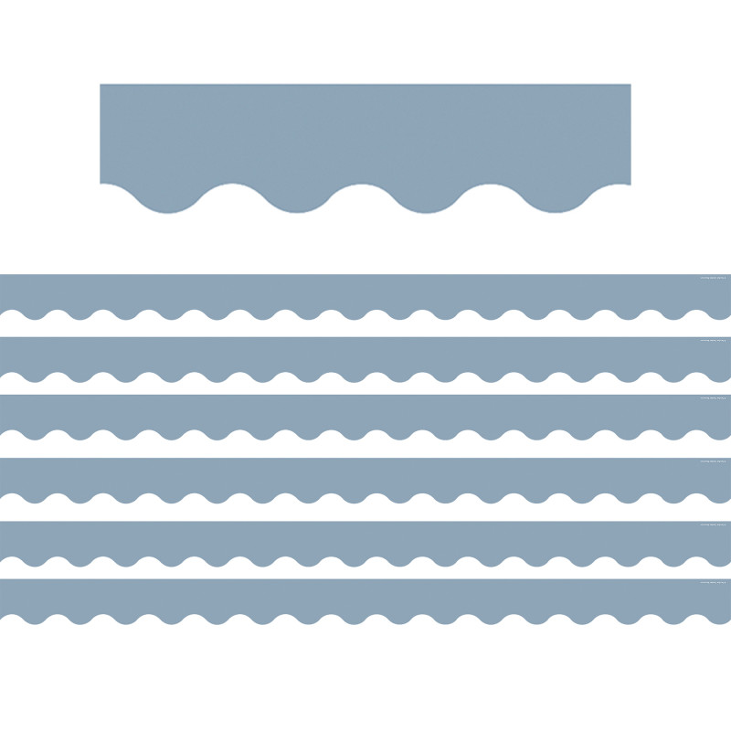 Cottage Blue Scalloped Border Trim, 35 Feet Per Pack, 6 Packs