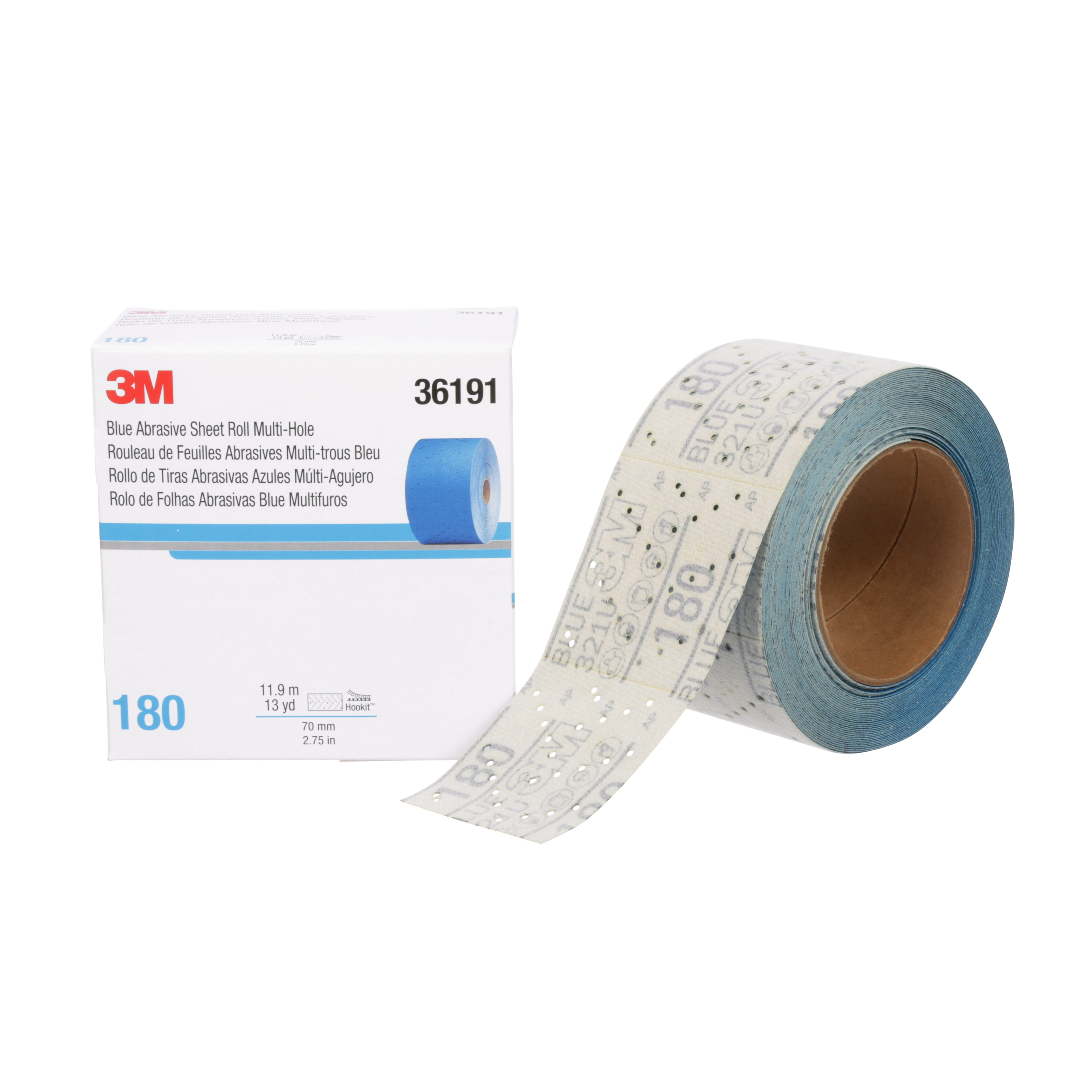 SKU 7100091070 | 3M™ Hookit™ Blue Abrasive Sheet Roll 321U