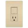 radiant® Single Pole/3-Way Switch with 15A Tamper-Resistant Outlet Ivory