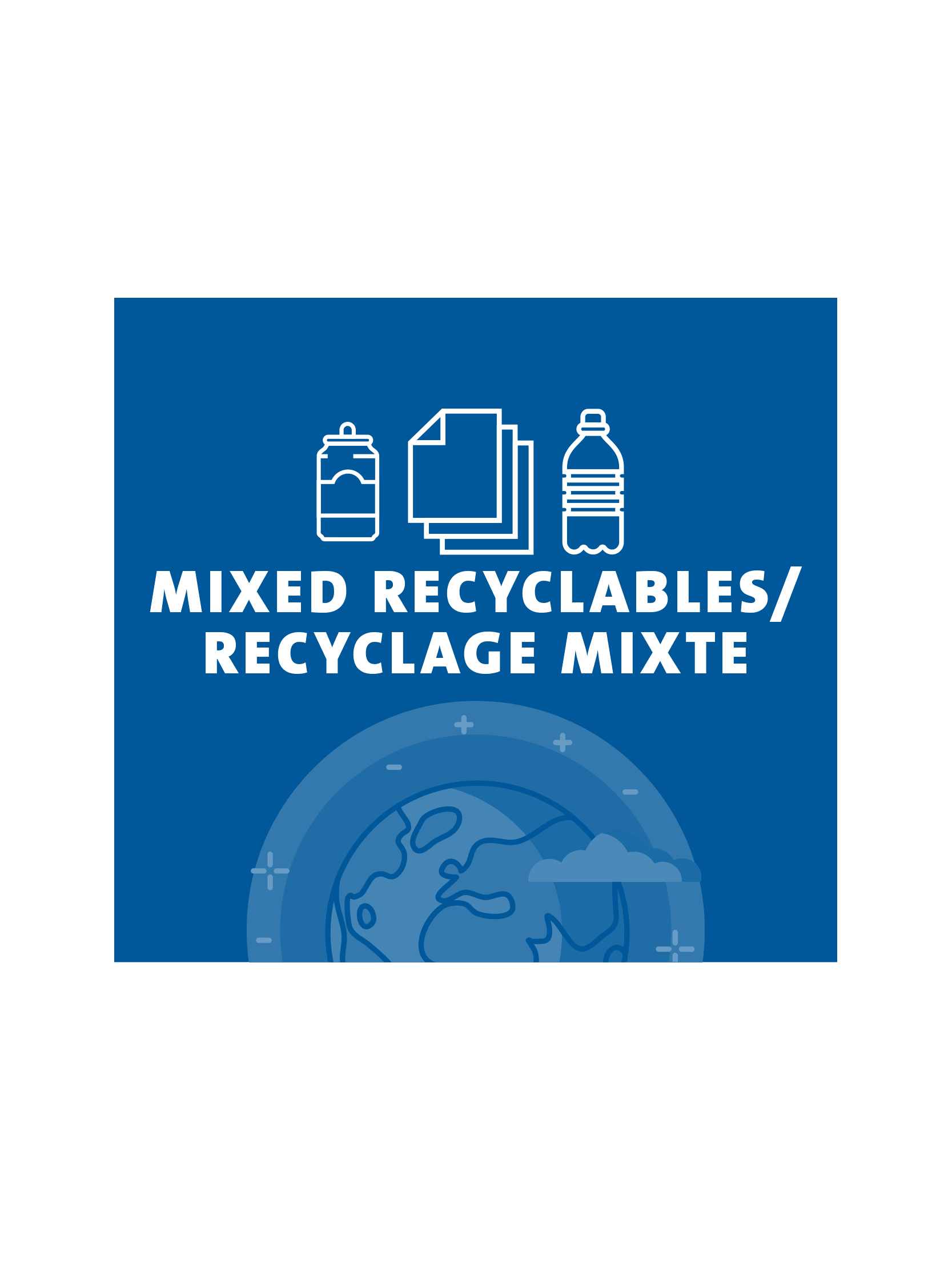 ARISTATA – Sign – Mixed Recyclables-Recyclage Mixte – Blue