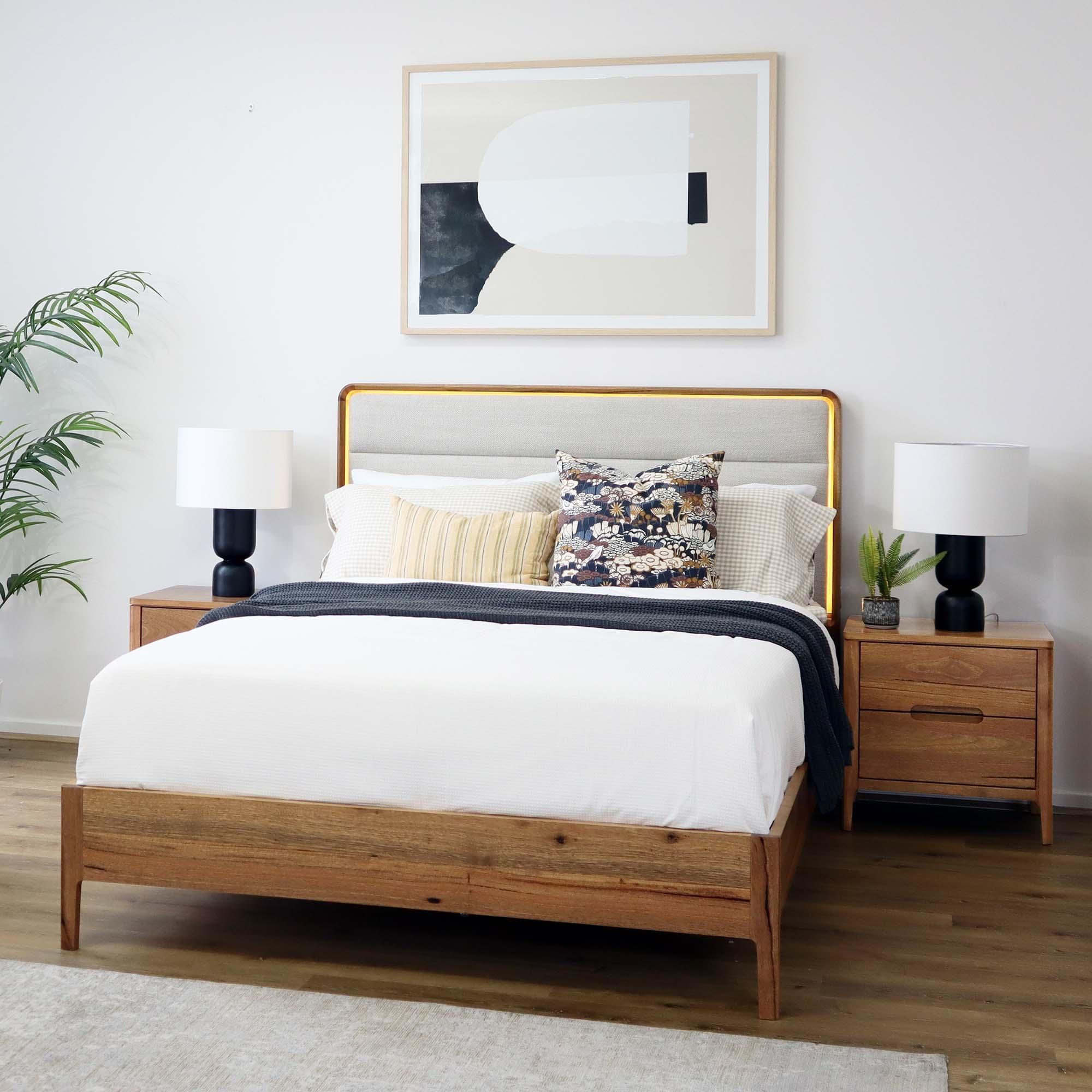 Lifestyle image of the  Broulee Bed Frame, Natural from Forty Winks