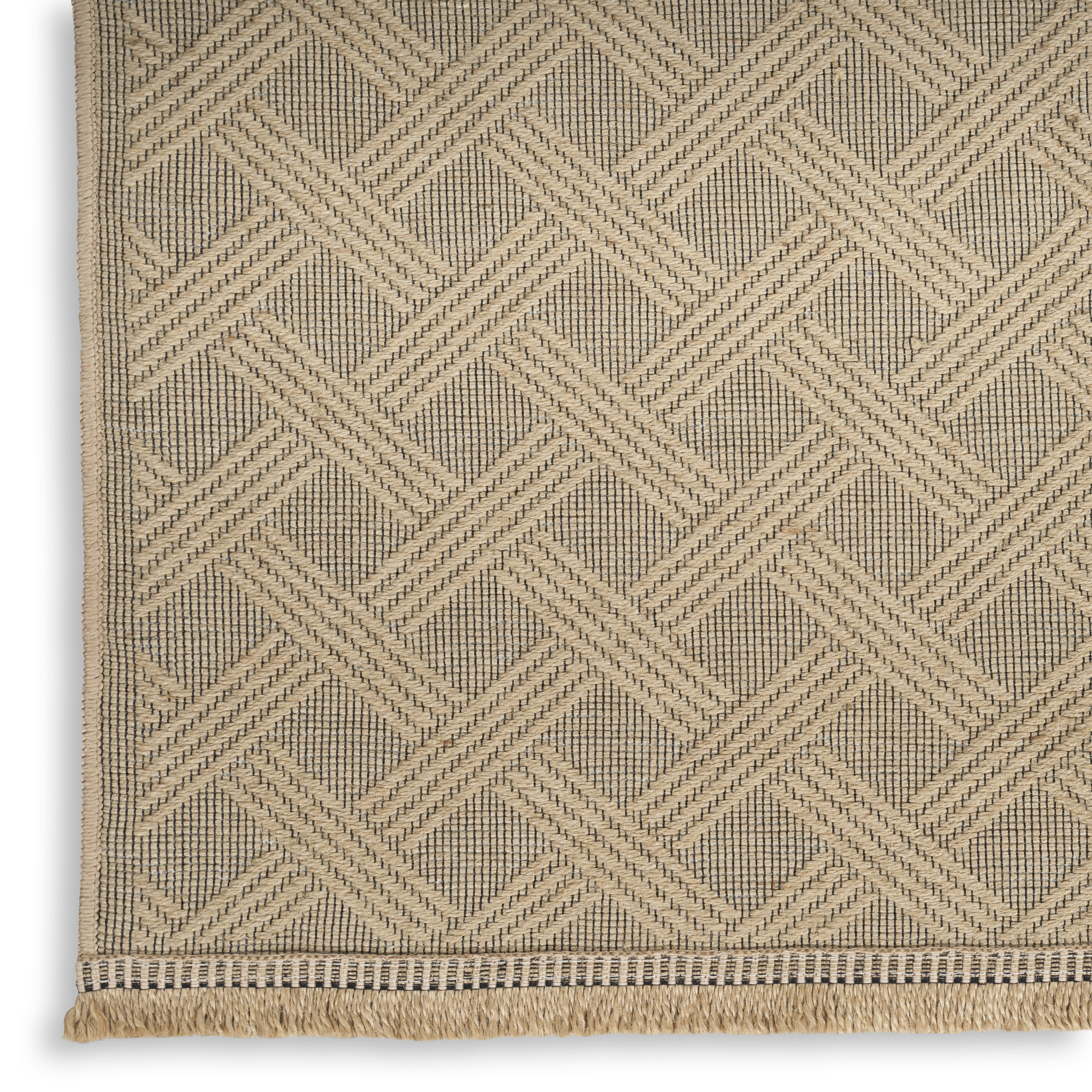Nourison Washable Jute 3'11" x 5'11" Natural Modern Indoor Rug