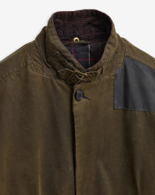 Barbour Re-Loved Lutz Waxed Jacket - Size L Olive
