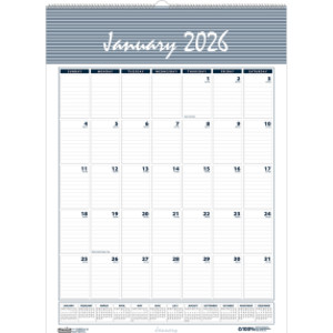 Recycled Monthly Wall Calendar Bar Harbor, 12" x 17"