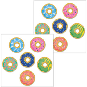 Mid-Century Mod Donuts 3 in Designer Cut-Outs, 2 Packs
