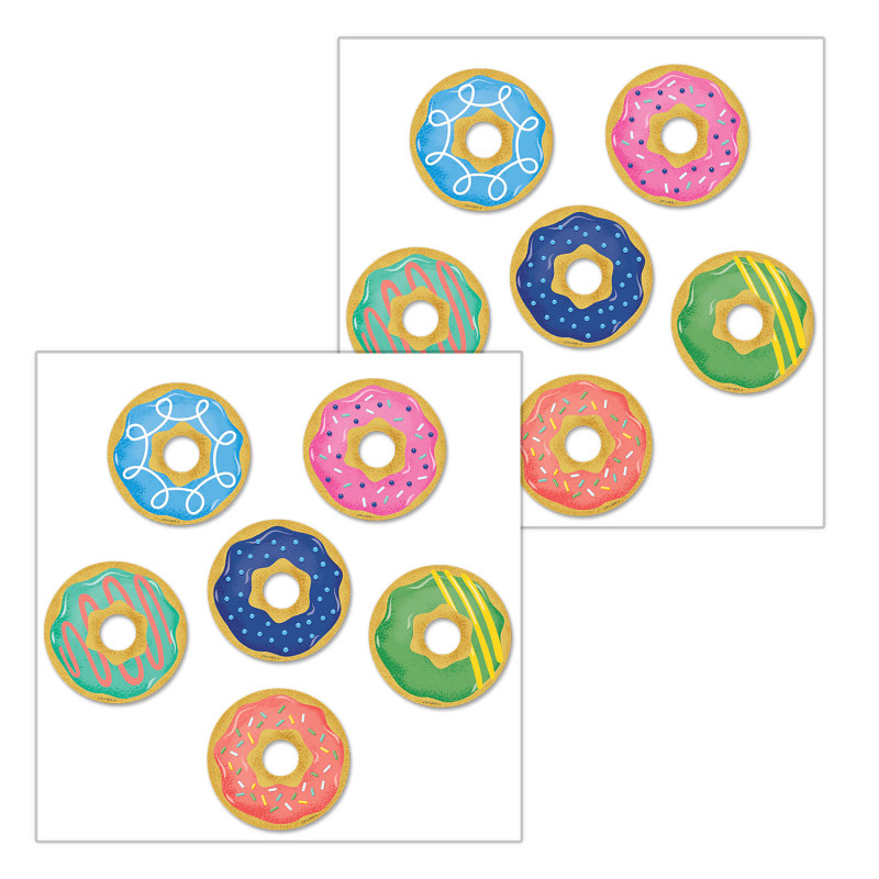 Mid-Century Mod Donuts 3 in Designer Cut-Outs, 2 Packs