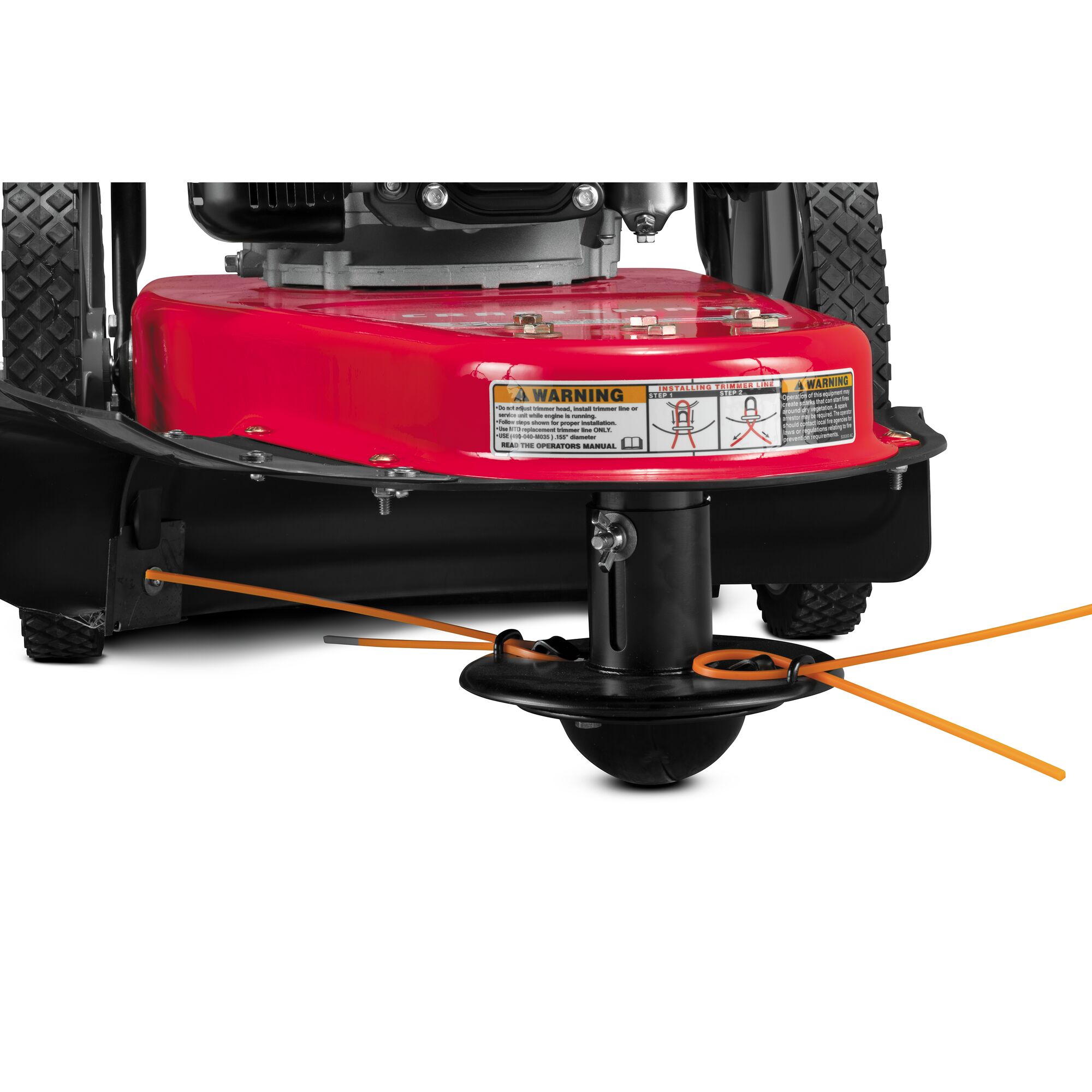 Trimmer feature of Wheeled string trimmer.