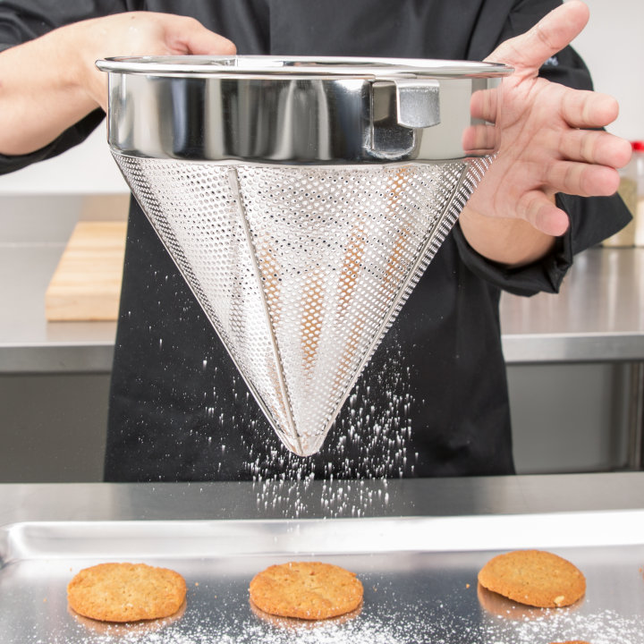 10-inch china cap coarse-mesh strainer