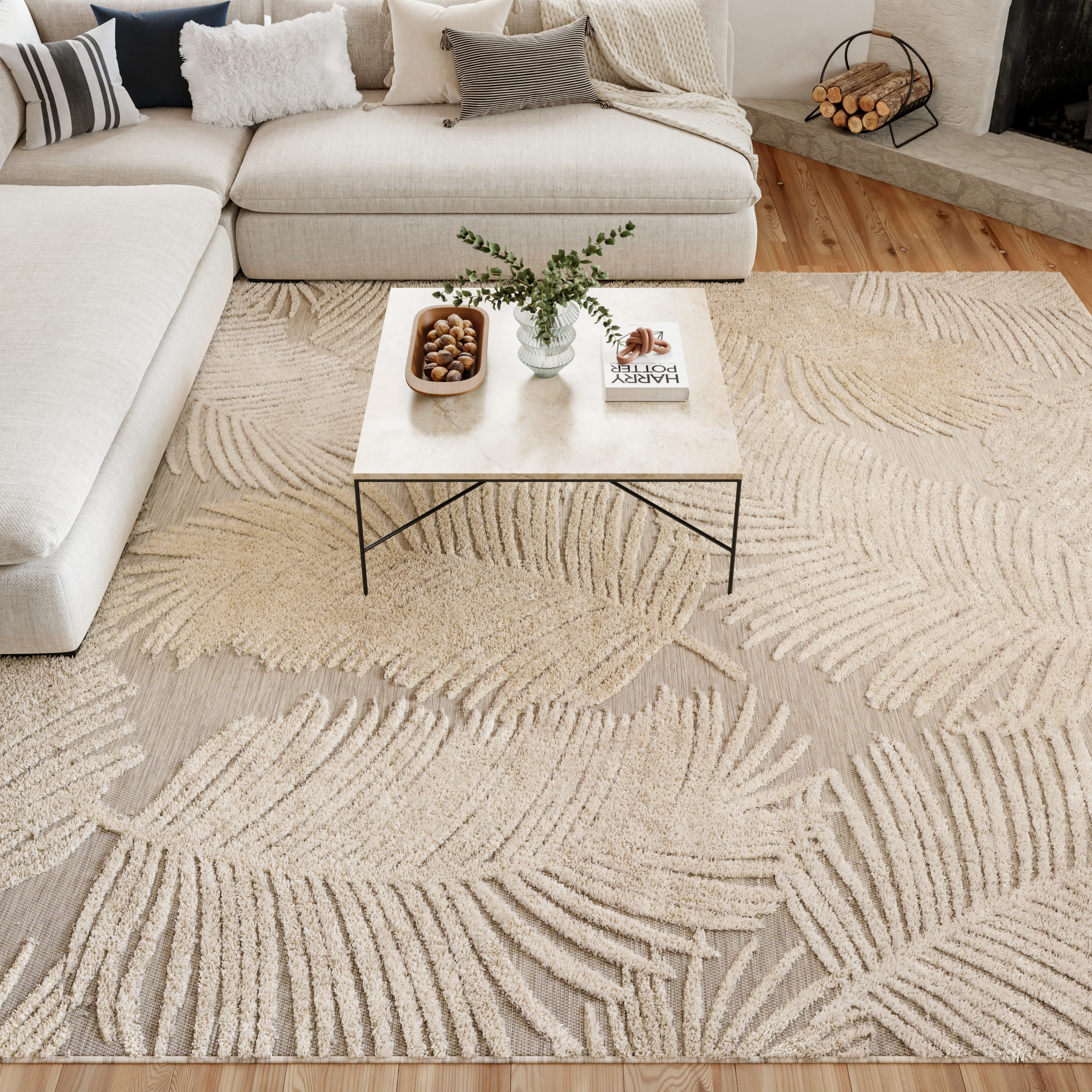 Nourison Suncoast 7'10" x 9'10" Beige Tropical Rug