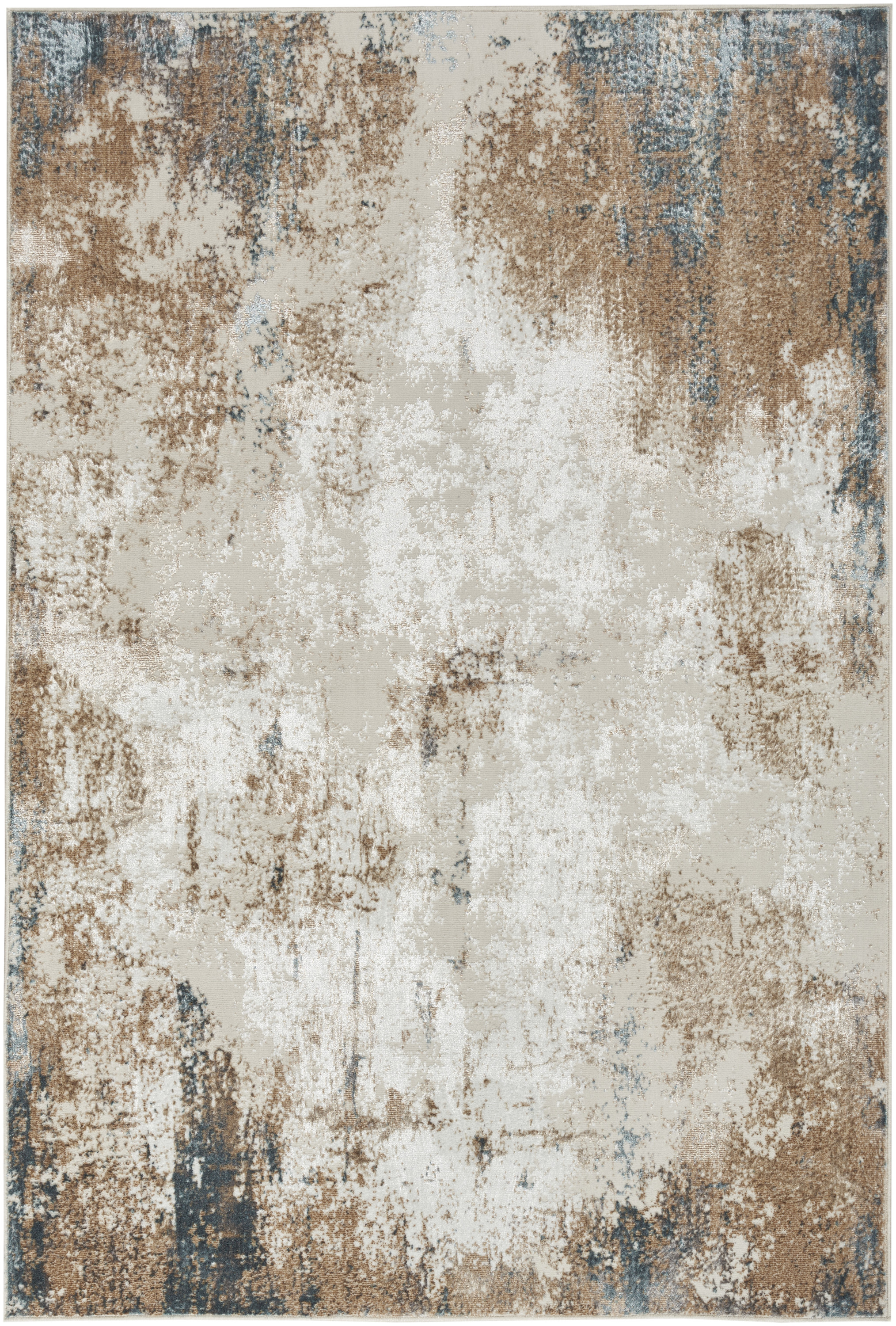 Nourison Glitz 3'11" x 5'11" Taupe Multicolor Modern Indoor Rug