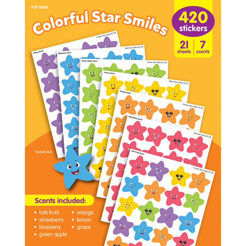 Colorful Star Smiles Smelly Stickers Variety Pack