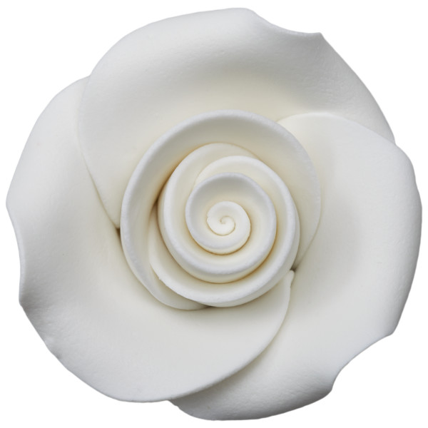 White 1.5" Rose SugarSoft® Premium Edible Decorations