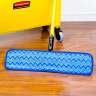 Rubbermaid Commercial, HYGEN™, Microfiber Hook & Loop Mop, 18"W, Blue