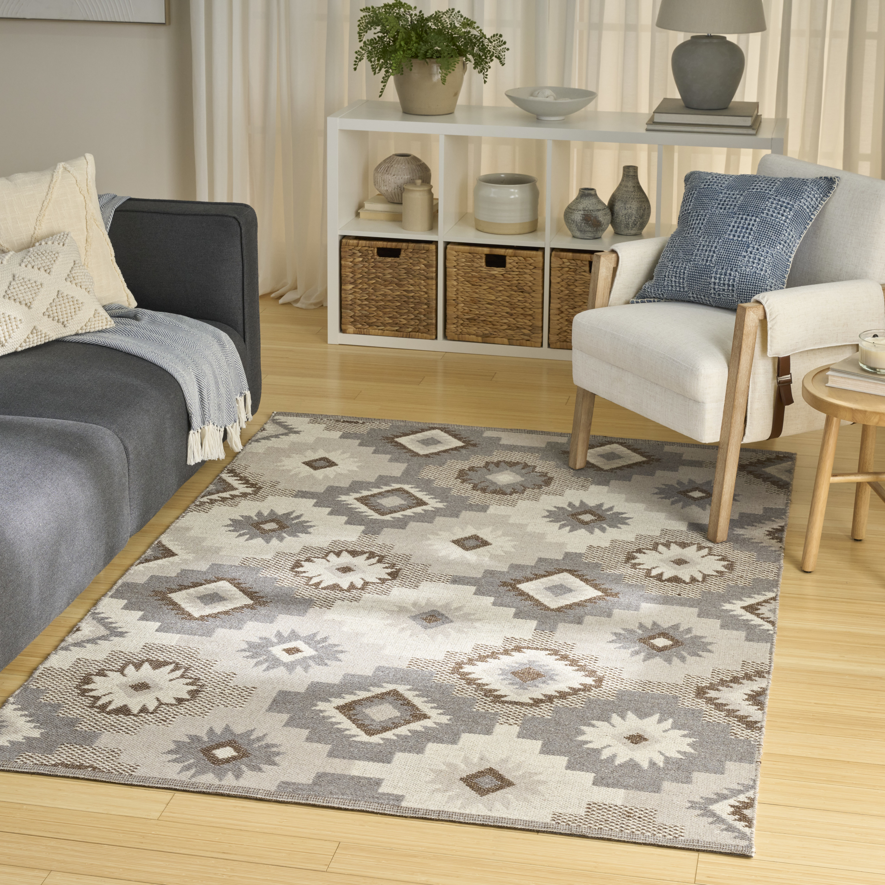Nourison Copenhagen 5' x 7' Ivory Beige Modern Indoor Rug