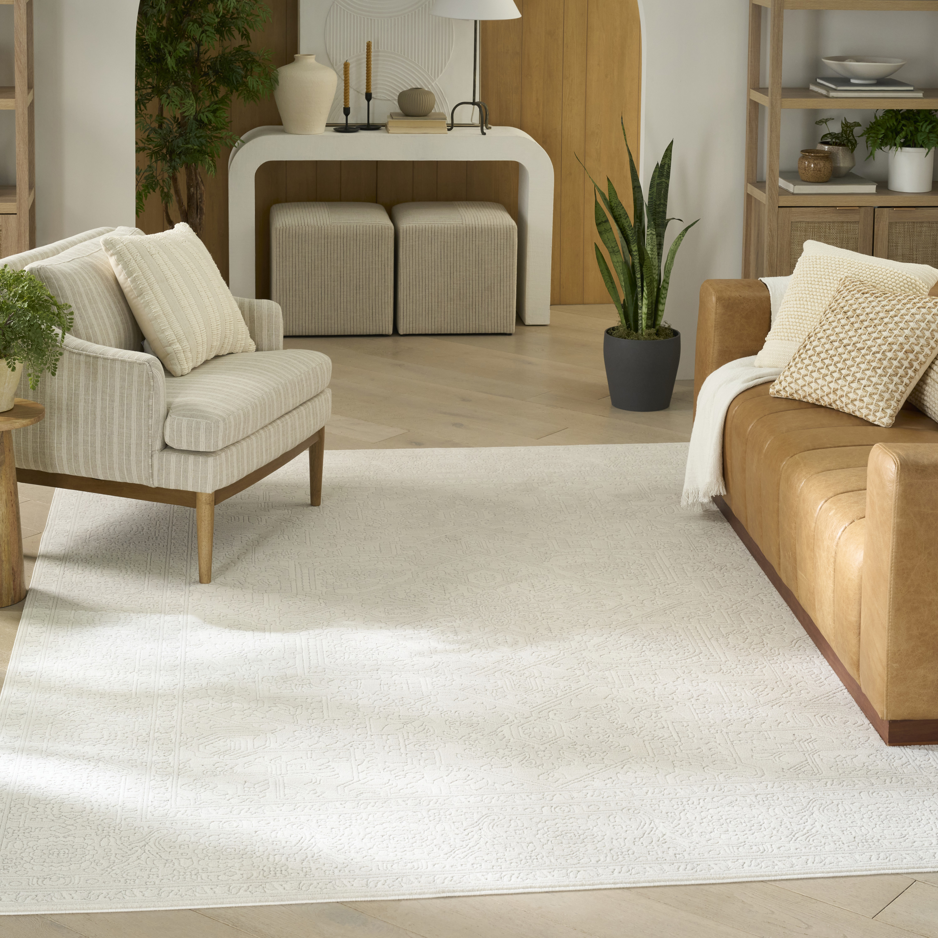 Nourison Grace 7'10" x 9'10" Ivory Light Grey Vintage Indoor Rug