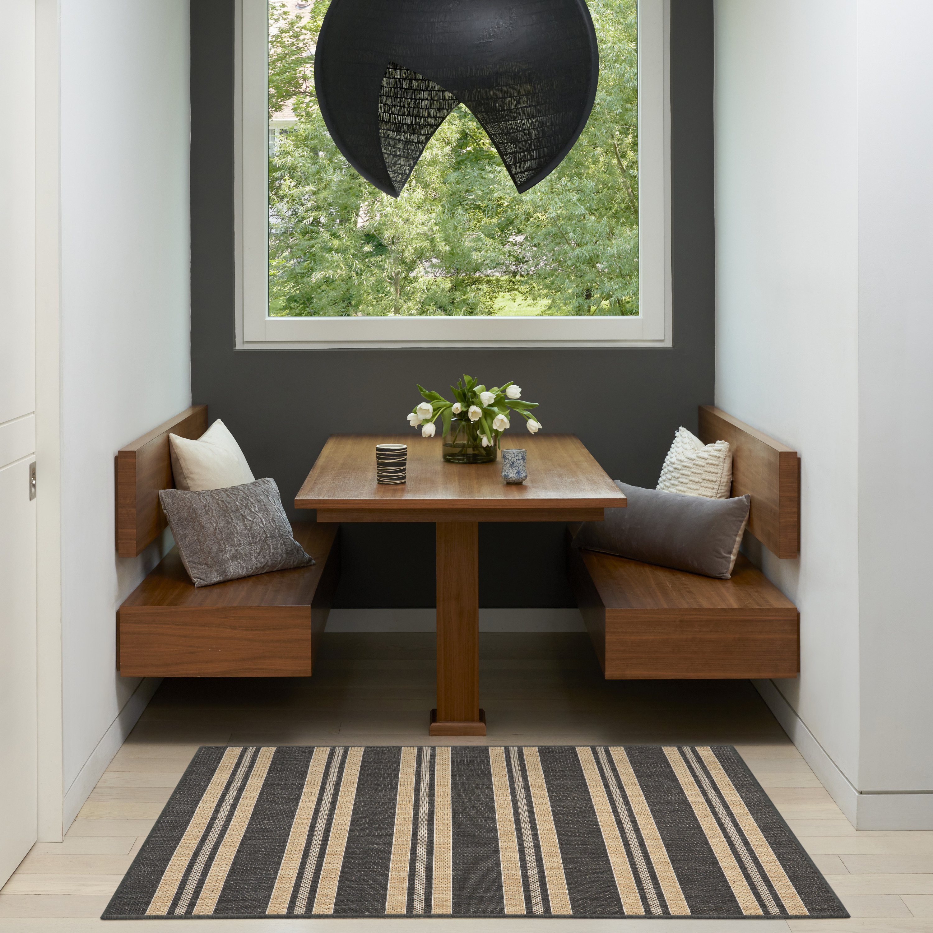 Nourison Horizon Indoor/Outdoor 3' x 5' Charcoal Modern Rug
