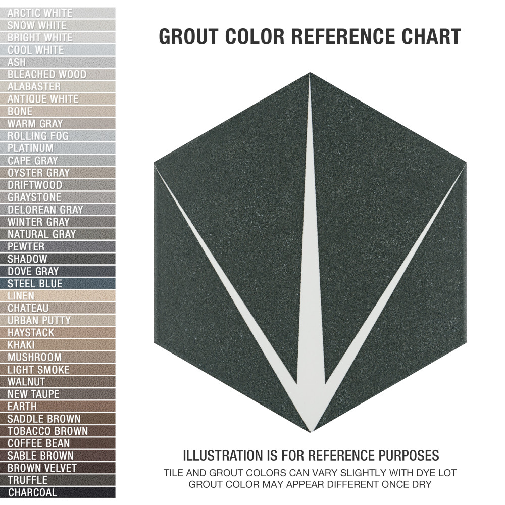 Trident Hex Nero 8-5/8 in. x 9-7/8 in. Porcelain Floor and Wall Tile