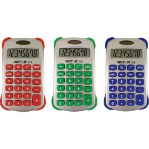 8 Digit Handheld Calculator with Cover in Bright Colors
