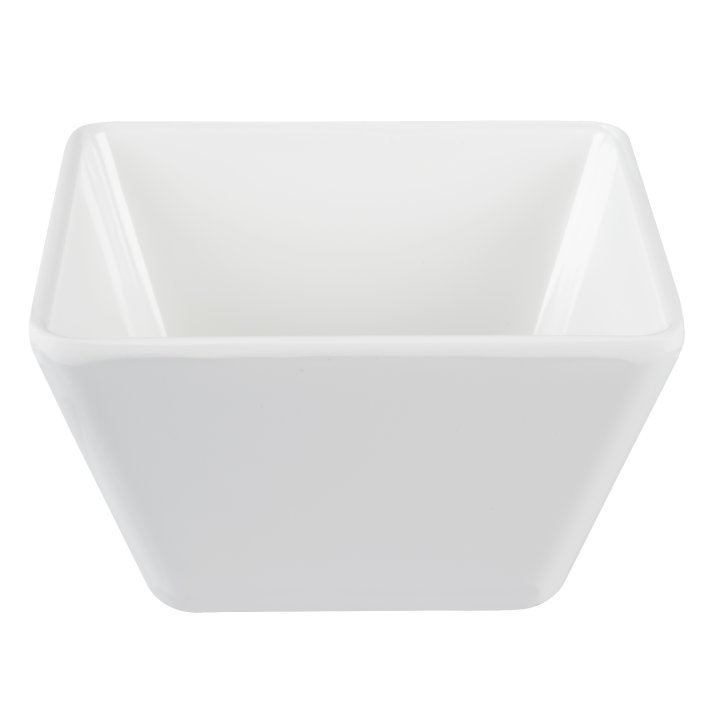 Small square melamine cubic display bowl in white