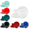 Confetti Dinnerware Set, Peacock, 12-piece set