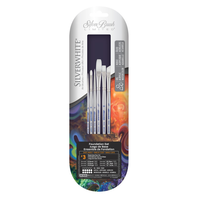 Silverwhite® Foundation Basic 6-Piece W/C Brush Set