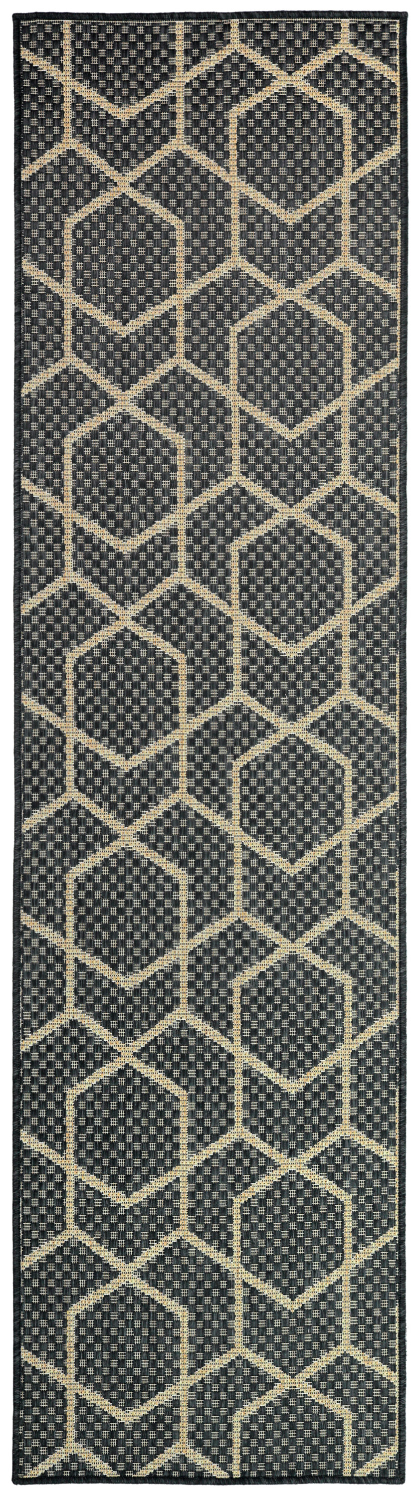 Nourison Horizon Indoor/Outdoor 2'2" x 8' Charcoal Modern Rug