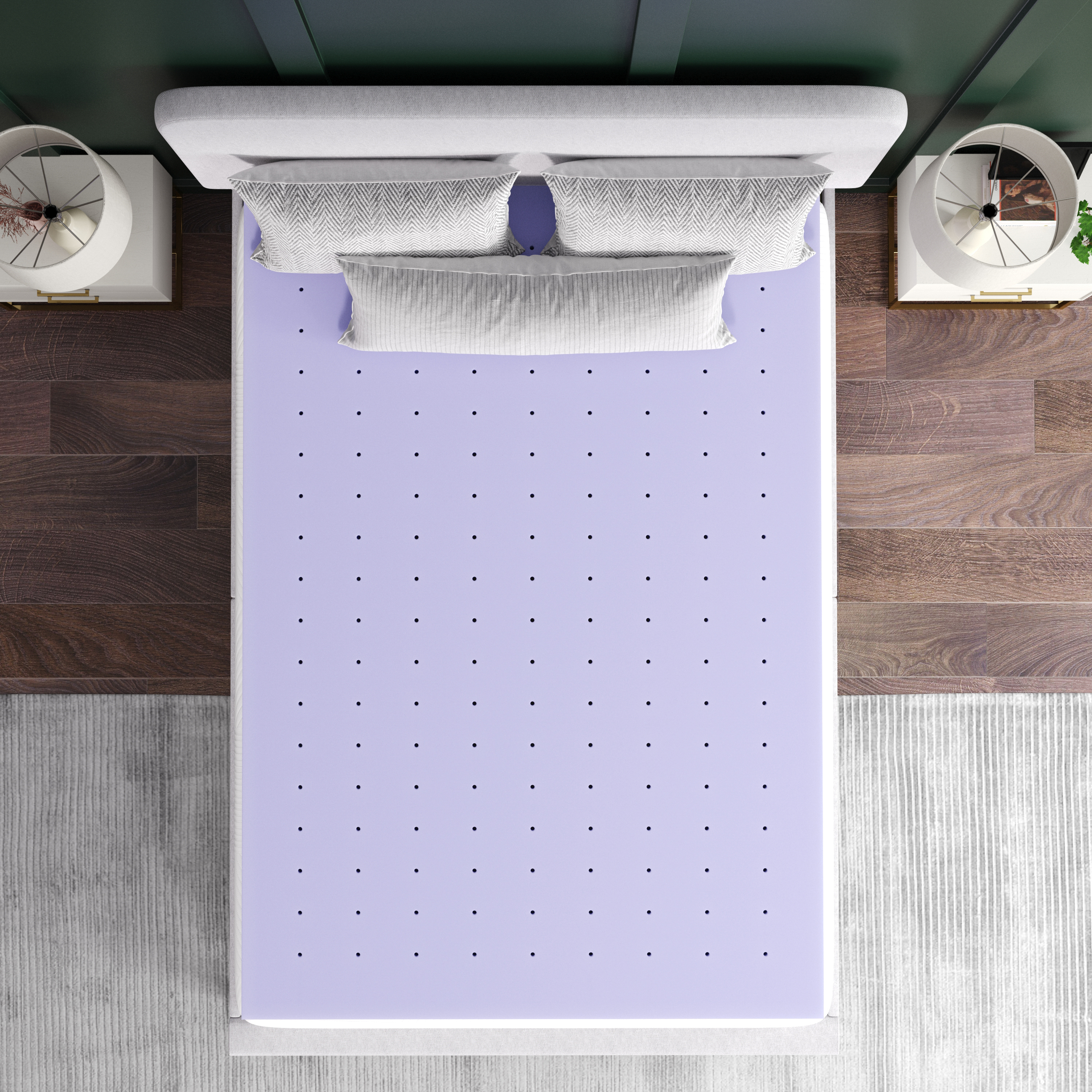 Astor 3" Memory Foam King Size Mattress Topper with Lavender Infused, CertiPU... - Picture 26 of 41