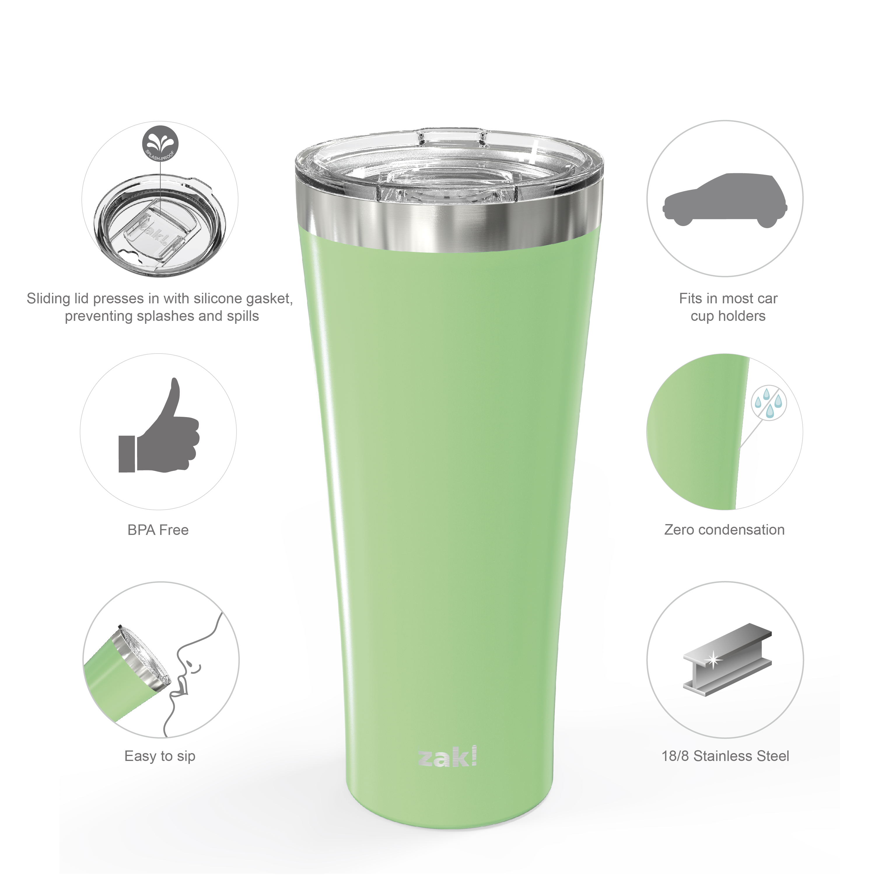 Alpine 30 ounce Stainless Steel Vacuum Insulated Tumbler with Straw, Neo Mint slideshow image 7 Alpine 30 ounce Stainless Steel Vacuum Insulated Tumbler with Straw, Neo Mint slideshow image 7