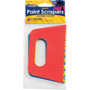 Paint Scrapers, Assorted 4 Patterns, 5" Wide, 4 Count