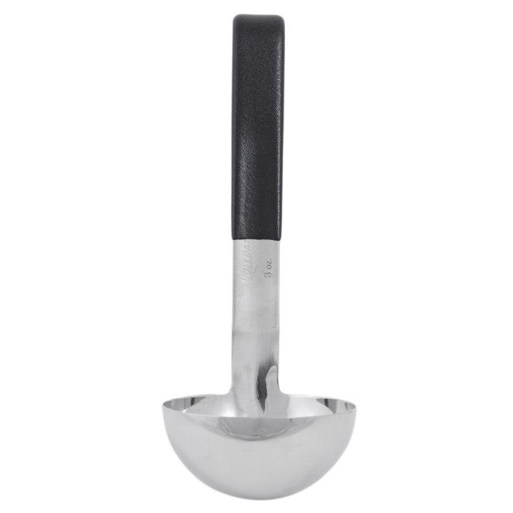 3-ounce one-piece heavy-duty stainless steel ladle with short Kool-Touch® handle