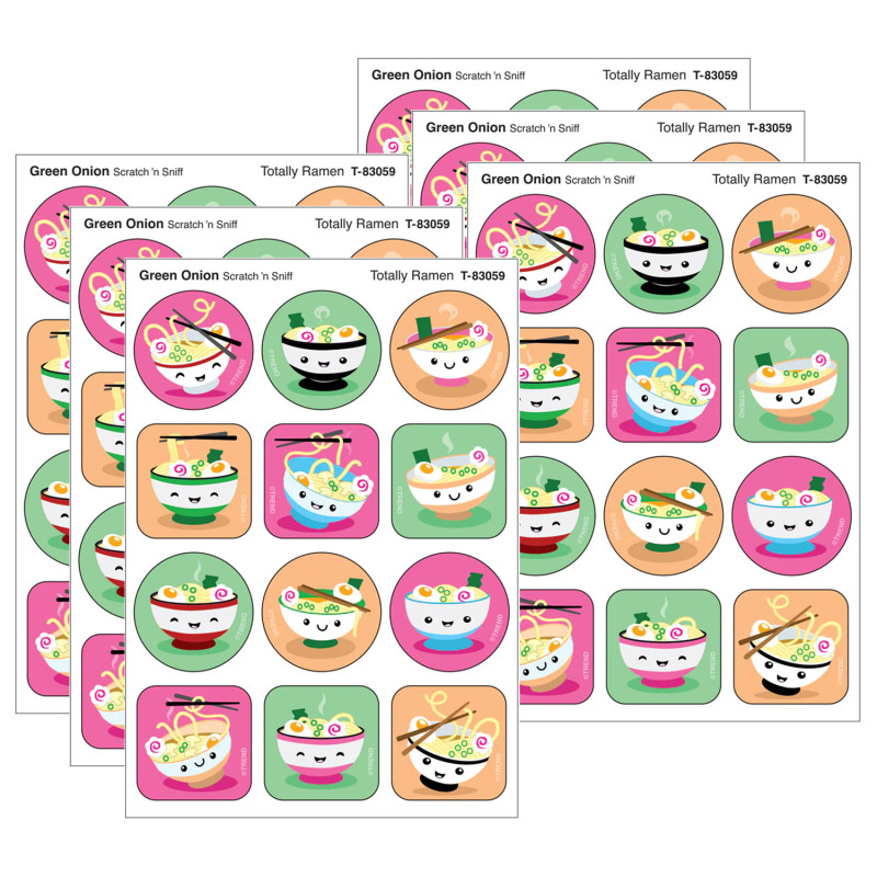 Totally Ramen, Green Onion Scent Scratch 'n Sniff Stinky Stickers®, 48 Per Pack, 6 Packs