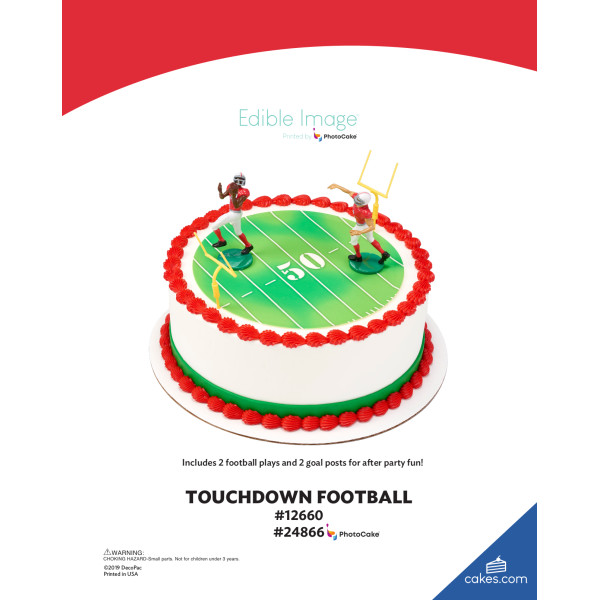 Touchdown Football The Magic of Cakes® PhotoCake® Enhanced Round Background Page