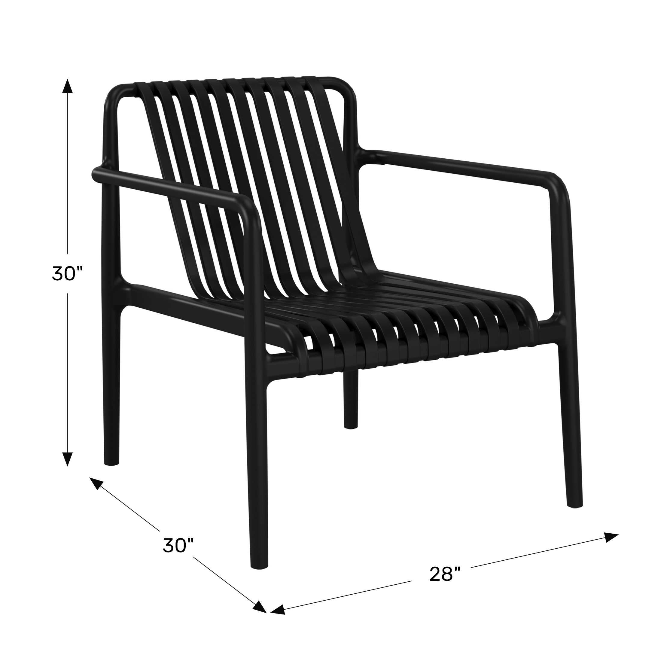 Outdoor Modern Stackable Plastic Patio Club Armchairs (Set of 2) WWT Spec Image