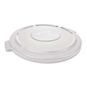 Rubbermaid Commercial, BRUTE®, Self-Draining, Round, Resin, 20 gal, White, Receptacle Lid