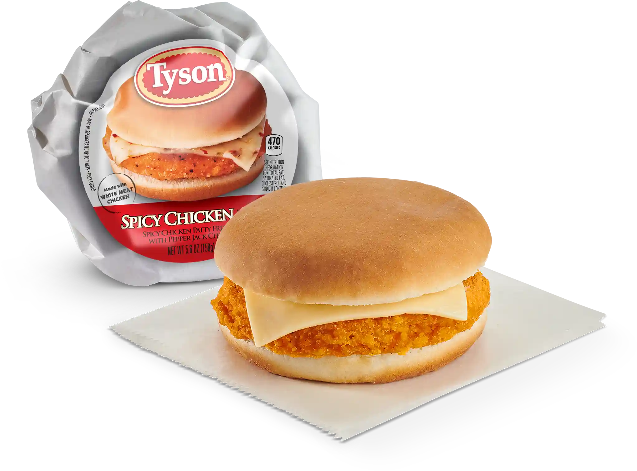 Tyson® Spicy Chicken Sandwich with Pepper Jack Cheese on a Bun_image_01