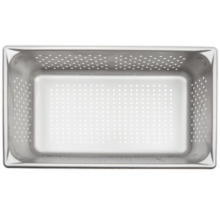 Full-size 6-inch-deep Super Pan V® perforated stainless steel steam table pan
