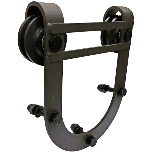 Black Double Side Mount Sliding Barn Door Hardware Kit